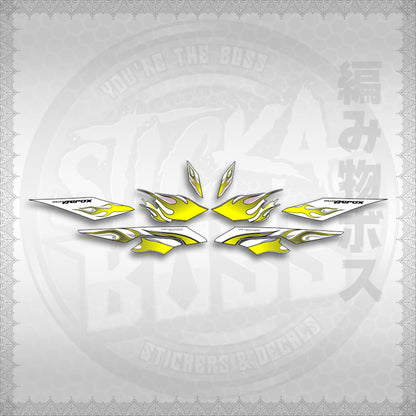 STICKER DECALS for AEROX V3 ALPHA TURBO FOR WHITE (AV3LEFIMO) By STICKABOSS (SOFIE LAMINATED WATERPROOF)