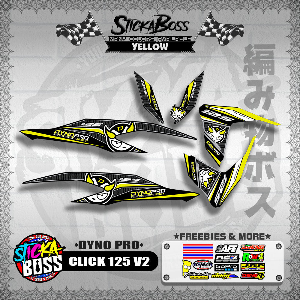 CLICK 125 V2 DECALS ( DYNO PRO )【WITH FREEBIES】