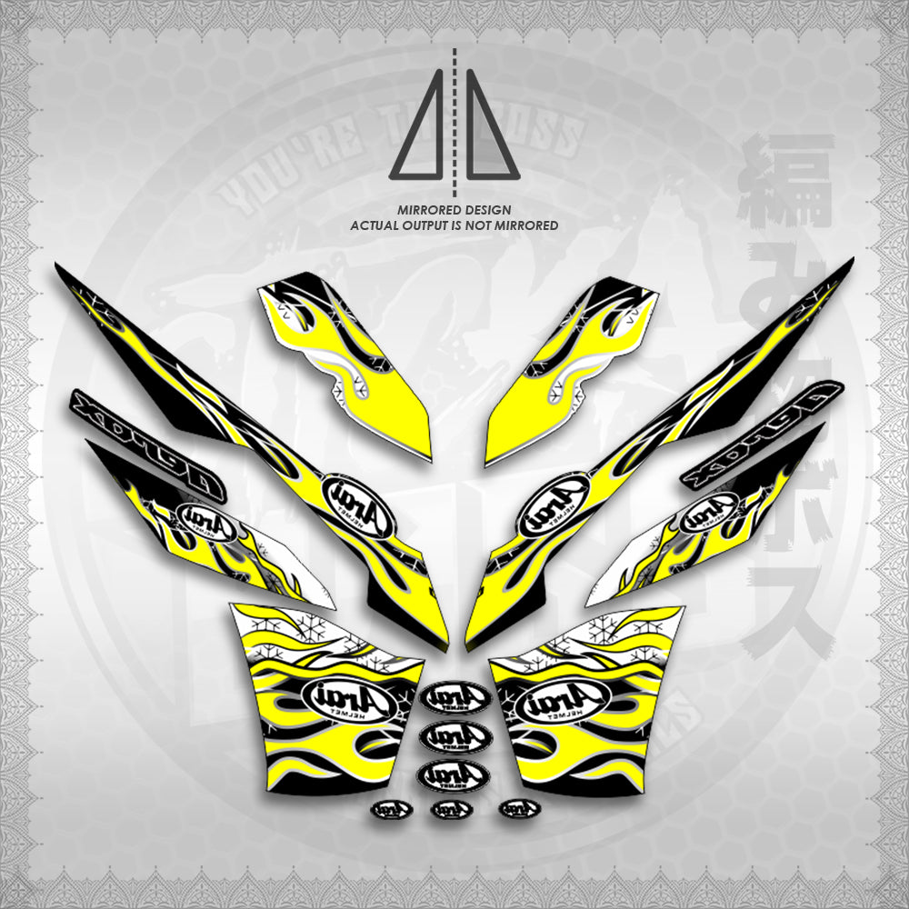 STICKER DECALS for AEROX V3 ALPHA TURBO INDO (AV3ARFISP) By STICKABOSS (SOFIE LAMINATED WATERPROOF)