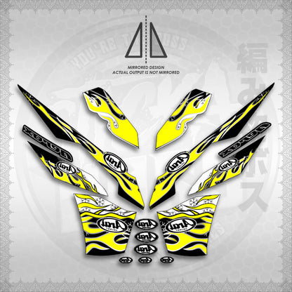 STICKER DECALS for AEROX V3 ALPHA TURBO INDO (AV3ARFISP) By STICKABOSS (SOFIE LAMINATED WATERPROOF)