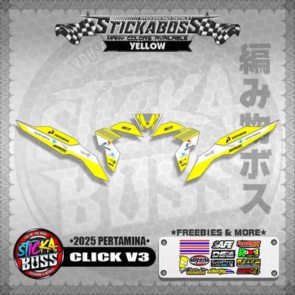 CLICK V3 STICKER DECALS ( 2025 PERTAMINA )【WITH FREEBIES】