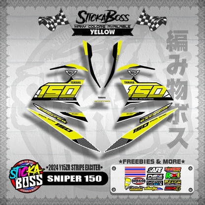SNIPER 150 DECALS ( 2024 Y15ZR STRIPE EXCITER )【WITH FREEBIES】