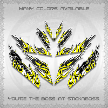 RAIDER 150 Fi FOR WHITE DECALS (API TERBARU VIRAL ELEGAN)STICKER DECALS BY STICKABOSS