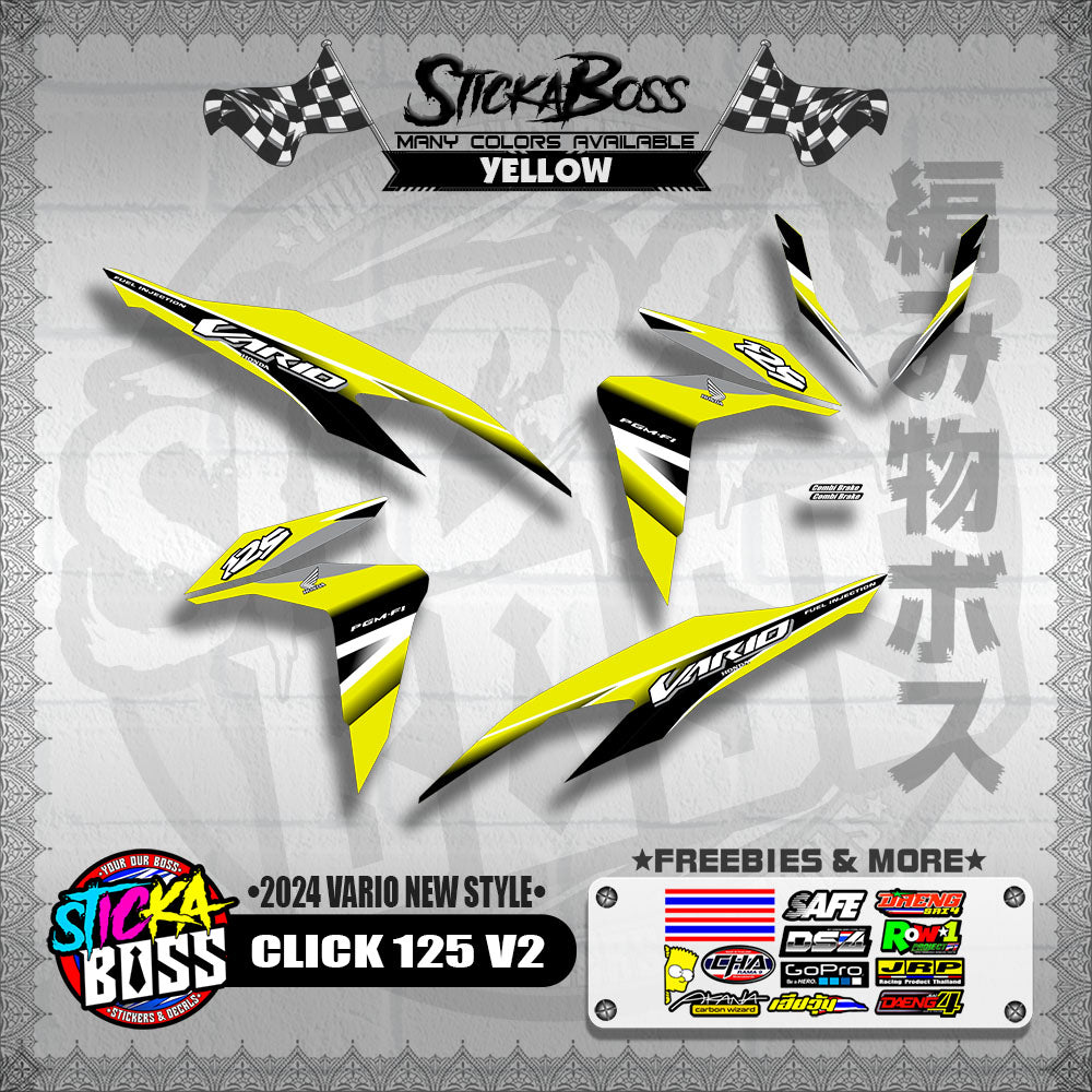 CLICK 125 V2 DECALS ( 2024 VARIO NEW STYLE )【WITH FREEBIES】