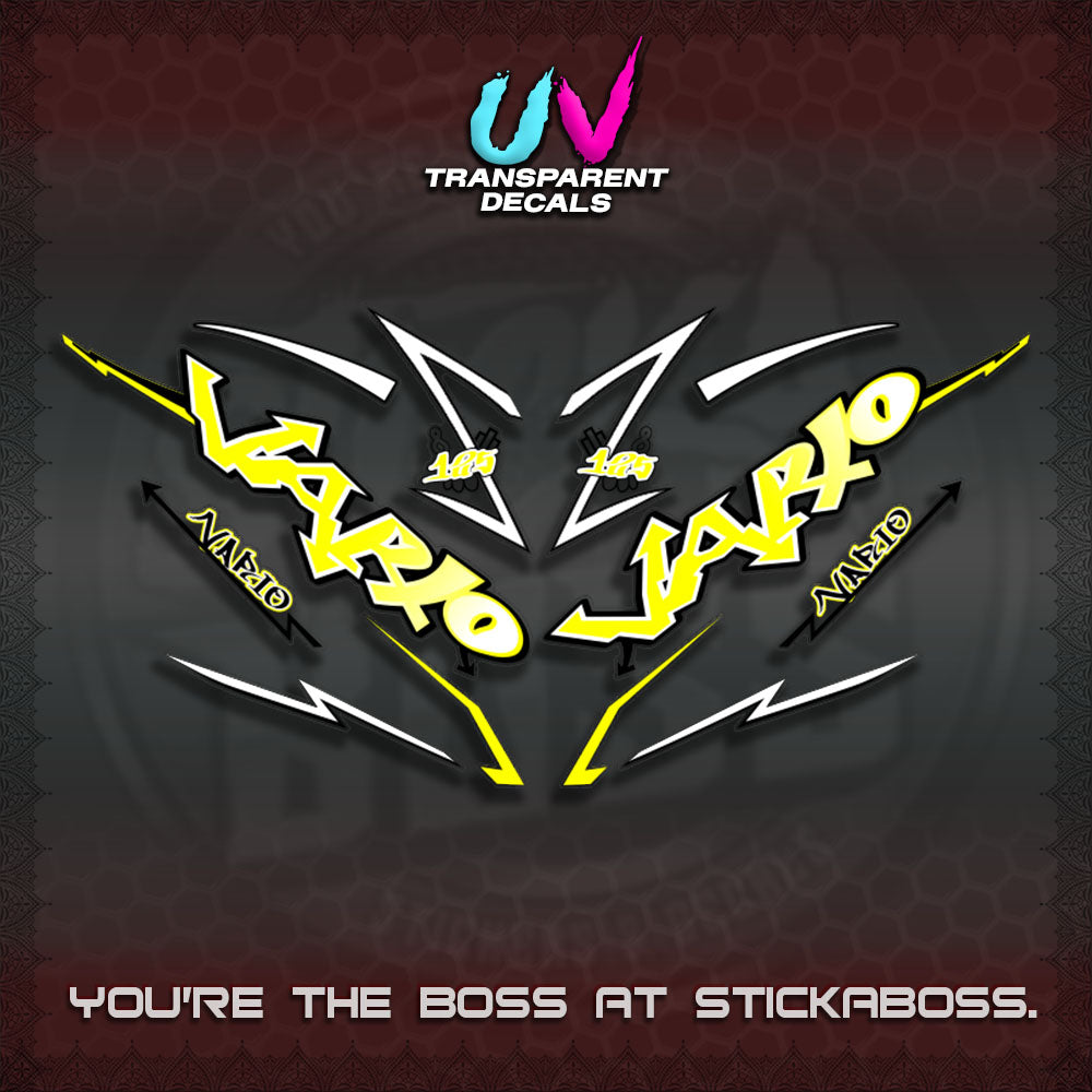 CLICK V3 UV TRANSPARENT INDO VARIO DECALS (STRIPPING GRAFITY MOTIF)STICKER DECALS By STICKABOSS