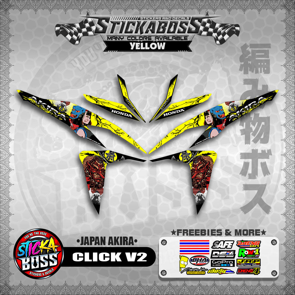 CLICK V2 STICKER DECALS ( JAPAN AKIRA )【WITH FREEBIES】