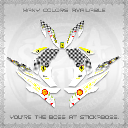 AEROX V2 FOR WHITE DECALS (2026 HORSE RACE DESIGN) STICKER DECALS By STICKABOSS