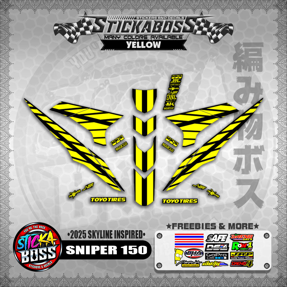 SNIPER 150 STICKER DECALS ( 2025 SKYLINE INSPIRED )【WITH FREEBIES】