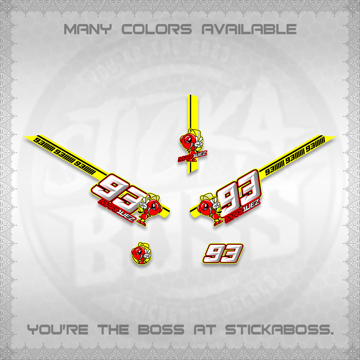 GIORNO 125 DECALS (MARQUEZ 93 DESIGN) STICKER DECALS BY STICKABOSS