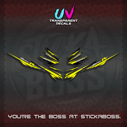 【PREMIUM UV PRINT】TRANSPARENT RAIDER 150 FI SATRIA  DECALS (MINIMALIST 0016 DESIGN)By STICKABOSS