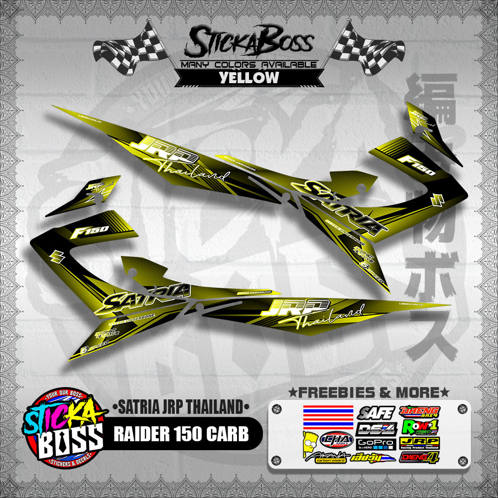 RAIDER 150 CARB DECALS ( SATRIA JRP THAILAND ) [ PREMIUM GLOSSY LAMINATED ]【WITH FREEBIES】