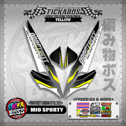 MIO SPORTY STICKER DECALS ( PROSTREET CARBON STYLE 2025 )【WITH FREEBIES】