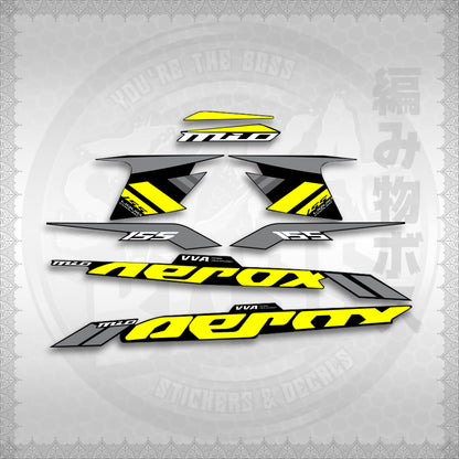 STICKER DECALS for AEROX 155 V1 (AV120X7IN) By STICKABOSS (SOFIE LAMINATED WATERPROOF)