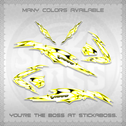 CLICK 125 V3 VARIO FOR WHITE DECALS (2026 TRIBAL LIGHTNING DESIGN) STICKER KITS BY STICKABOSS