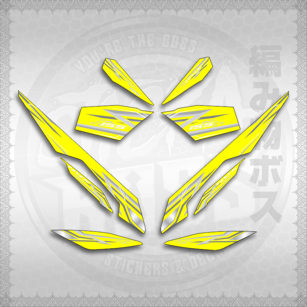 STICKER DECALS for AEROX V3 ALPHA TURBO INDO-MALAYSIAN (AV313SHSTED) By STICKABOSS (SOFIE LAMINATED WATERPROOF)