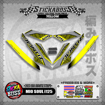 MIO SOUL I 125 STICKER DECALS ( 2023 EGO AVANTIZ STRIPE )【WITH FREEBIES】