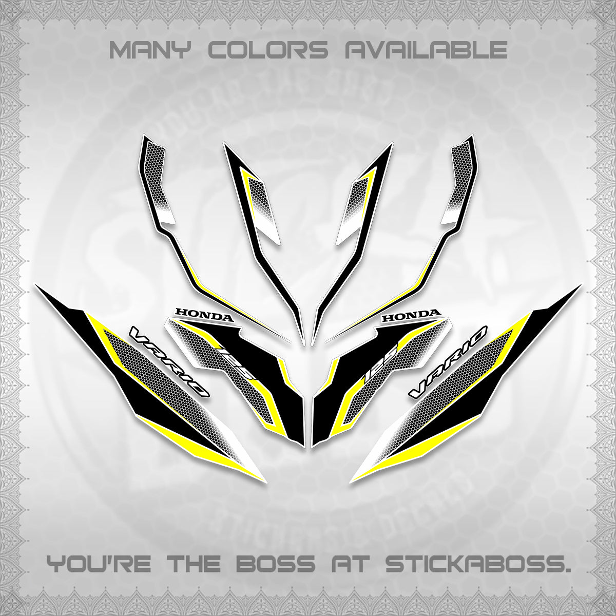 CLICK 125 V3 VARIO DECALS (2026 INDO HONEYCOMB DESIGN) STICKER DECALS By STICKABOSS (Copy)
