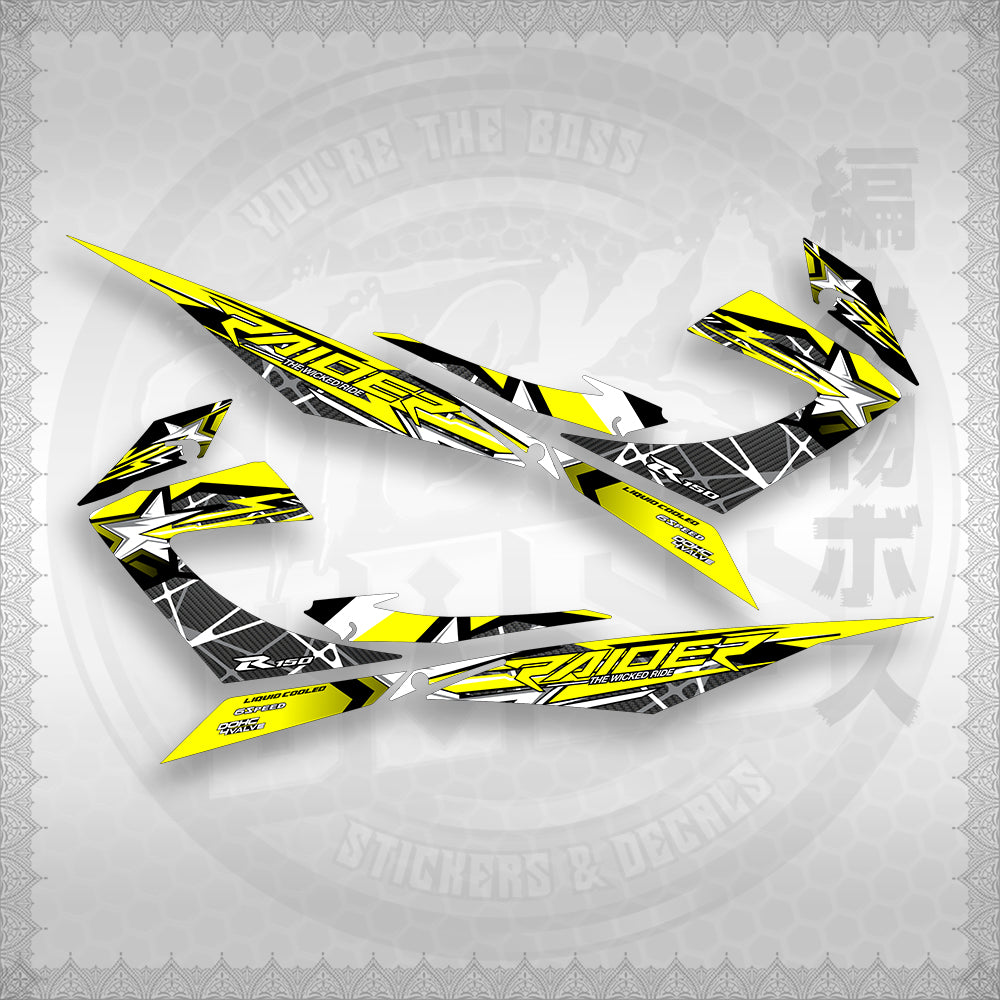 STICKER DECALS for RAIDER 150 REBORN CARB (RRCTHMATH04) By STICKABOSS (SOFIE LAMINATED WATERPROOF)