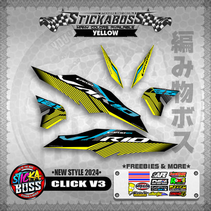 CLICK V3 MALAYSIAN CONCEPT STICKER DECALS ( NEW STYLE 2024 )【WITH FREEBIES】