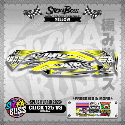 CLICK 125 V3 STOCK DECALS ( SPLASH VARIO 2023 )【WITH FREEBIES】