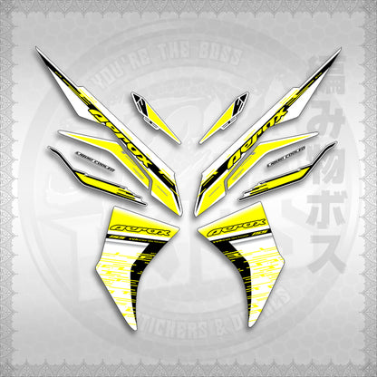 STICKER DECALS for AEROX V3 ALPHA TURBO INDO FOR WHITE (AV3NESTEDMA) By STICKABOSS (SOFIE LAMINATED WATERPROOF)