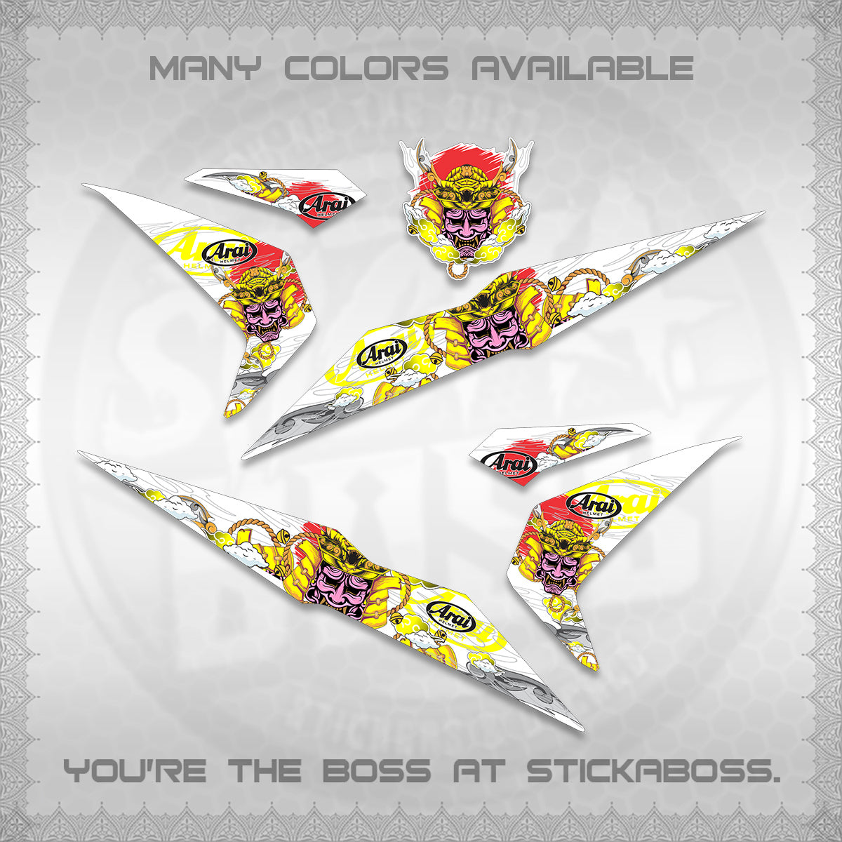 BEAT FI V2 INDO FOR WHITE DECALS (2026 NEW SAMURAI MOTIF) STICKER KITS BY STICKABOSS