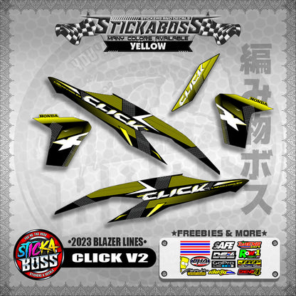 CLICK V2 STICKER DECALS ( 2023 BLAZER LINES )【WITH FREEBIES】