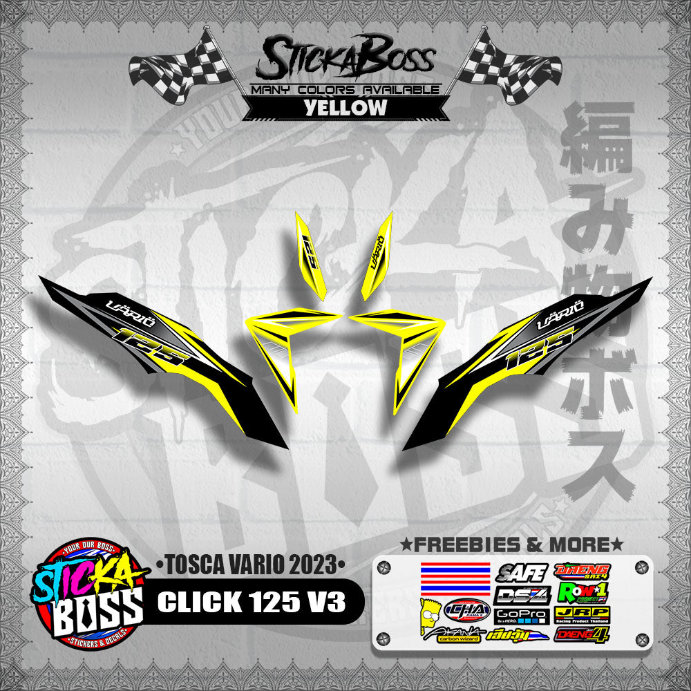CLICK 125 V3 DECALS ( TOSCA VARIO 2023 )【WITH FREEBIES】