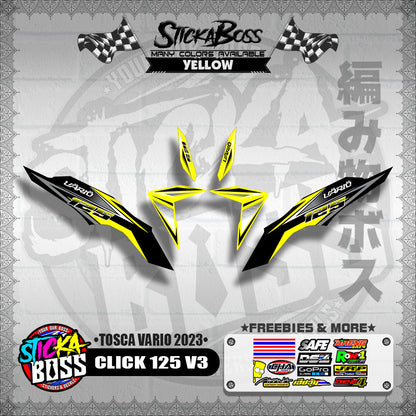 CLICK 125 V3 DECALS ( TOSCA VARIO 2023 )【WITH FREEBIES】