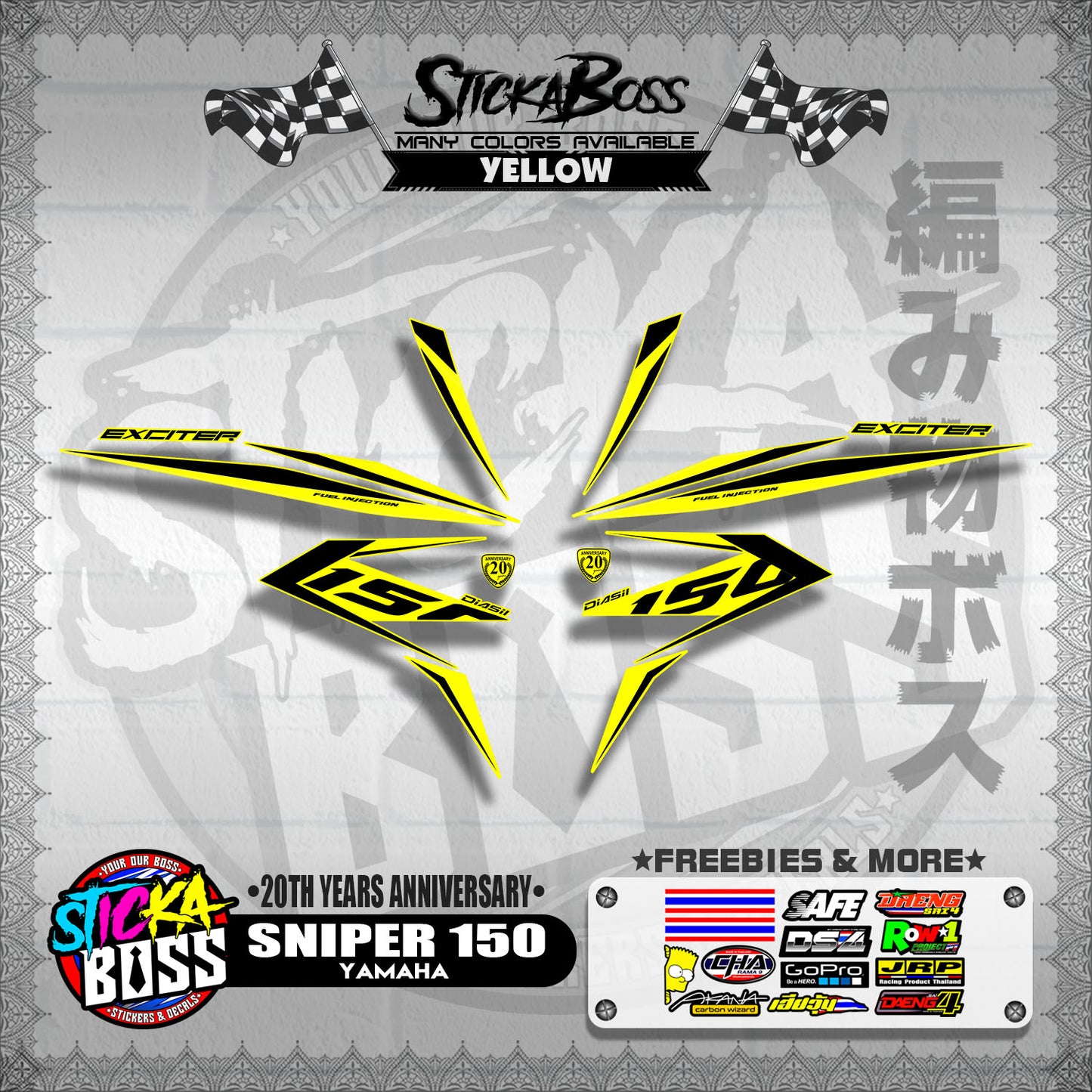 SNIPER 150 DECALS ( 20TH YEARS ANNIVERSARY )【WITH FREEBIES】