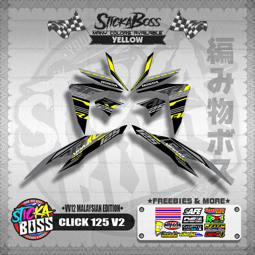 CLICK 125 V2 DECALS ( VV12 MALAYSIAN EDITION ) 【WITH FREEBIES】