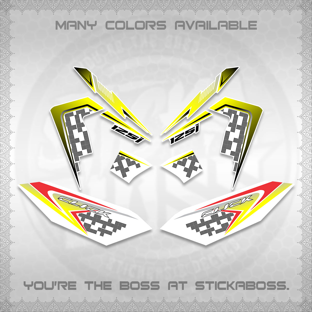 CLICK 125 V4 VIETNAM FOR WHITE DECALS (2026 TERBARU MOTIF DESIGN) STICKER KITS BY STICKABOSS