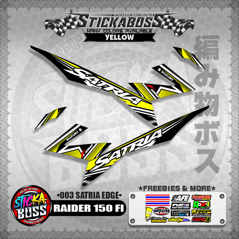 RAIDER 150 FI MALAYSIAN STICKER DECALS ( 003 SATRIA EDGE )【WITH FREEBIES】