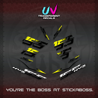 AEROX 155 V2 UV TRANSPARENT DECALS (2026 NVX VIETNAM) STICKER KITS BY STICKABOSS