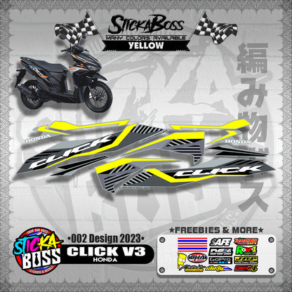 CLICK 125 / 150 V3 DECALS ( 002 DESIGN 2023 )【WITH FREEBIES】