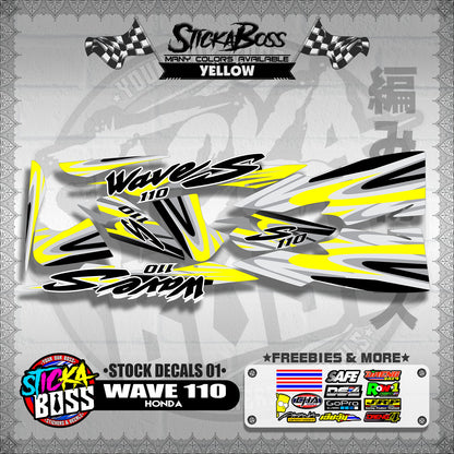HONDA WAVE 110 ( STOCK DECALS 01 )【WITH FREEBIES】