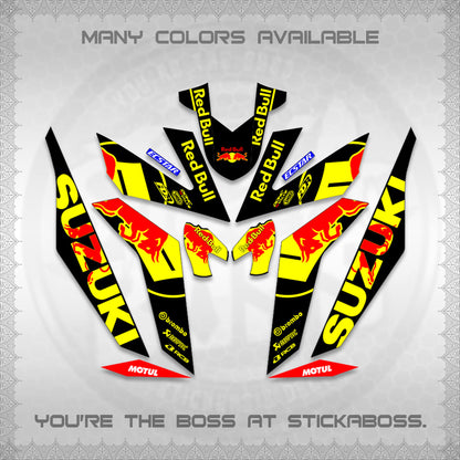 RAIDER 150 Fi DECALS (BULLREDS MOTIF)STICKER DECALS By STICKABOSS