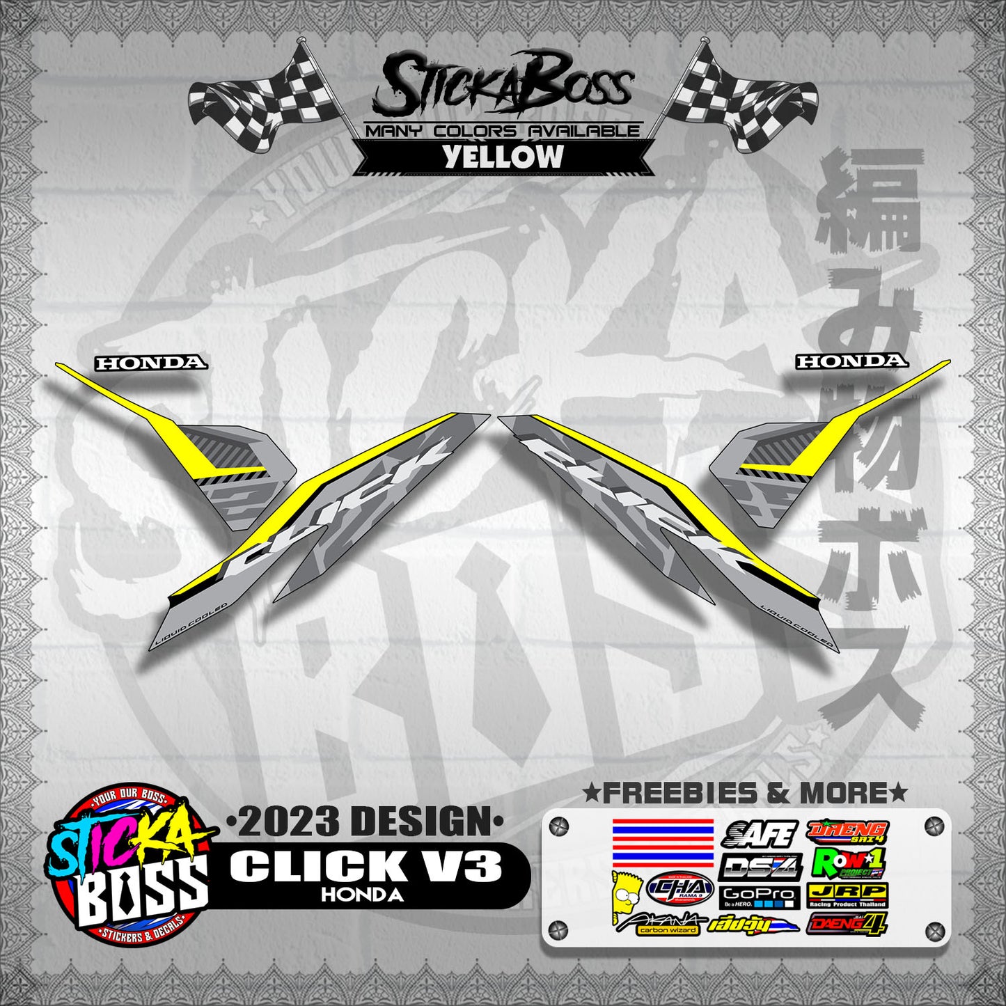 CLICK V3 DECALS ( 2023 DESIGN )【WITH FREEBIES】