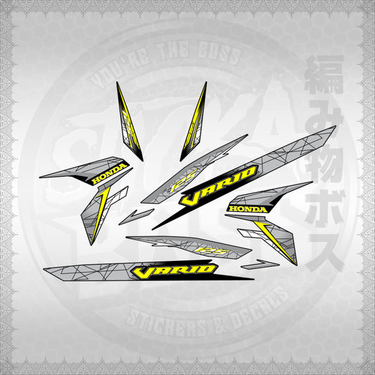 CLICK 125 V3 VARIO STYLIZED TEXT DESIGN STICKER DECALS By STICKABOSS (SOFIE LAMINATED WATERPROOF)