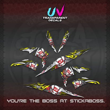 BEAT FI V2 UV TRANSPARENT DECALS (2026 NEW RCB 2.0 DESIGN) STICKER KITS BY STICKABOSS