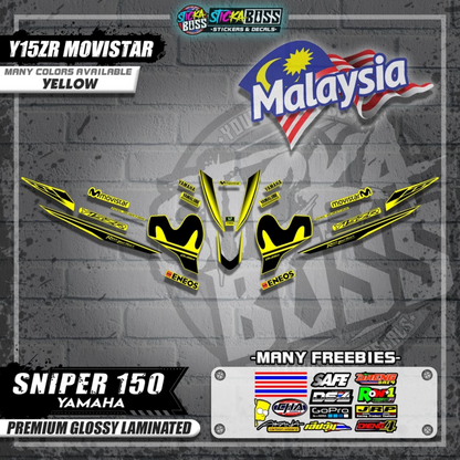 Sniper 150 Malaysian Decals ( Y15ZR MOVISTAR )【WITH FREEBIES】Malaysia Concept
