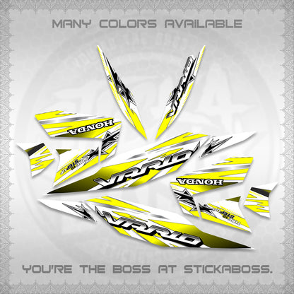 CLICK 125 V4 VARIO FOR WHITE DECALS (2026 BLACK STAR DESIGN) STICKER DECALS By STICKABOSS