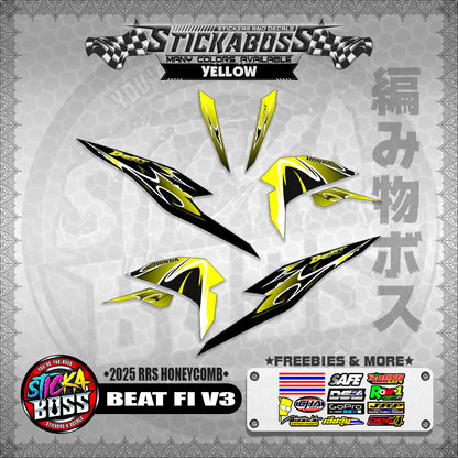 BEAT FI V3 INDO STICKER DECALS ( 2025 RRS HONEYCOMB )【WITH FREEBIES】