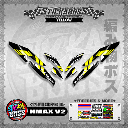 NMAX V2 INDO STICKER DECALS ( 2025 WIDE STRIPPING 005 )【WITH FREEBIES】