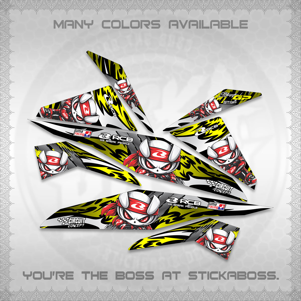 BEAT FI V1 DECALS (2026 NEW RCB 2.0 DESIGN) STICKER KITS BY STICKABOSS
