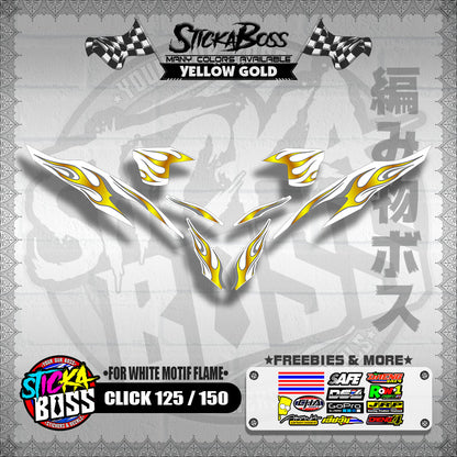 CLICK 125 / 150 V2 DECALS ( FOR WHITE MOTIF FLAME )【WITH FREEBIES】
