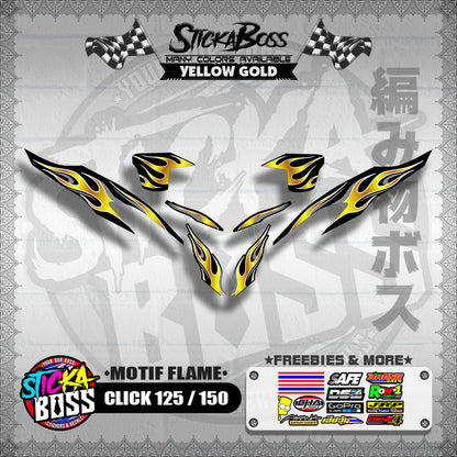 CLICK 125 / 150 V2 DECALS ( MOTIF FLAME )【WITH FREEBIES】