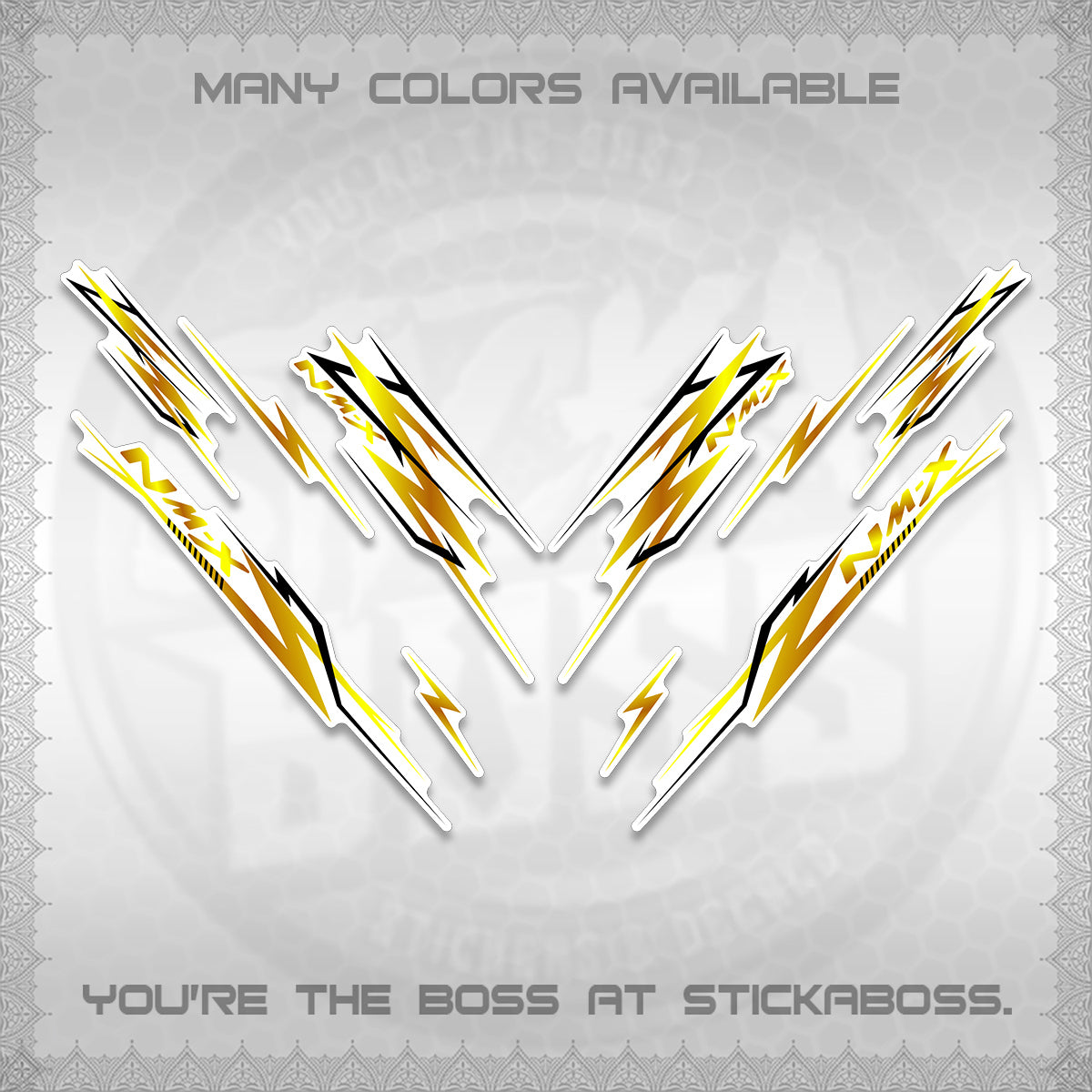 NMAX V2 FOR WHITE DECALS (2024 NM A8 STYLE) STICKER DECALS By STICKABOSS