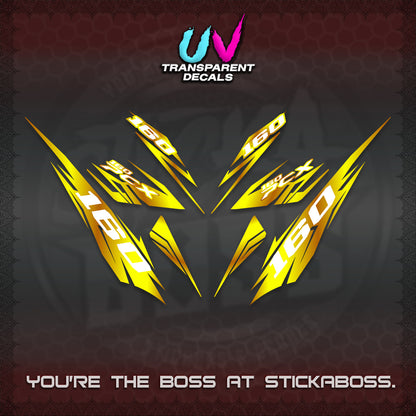 PCX 150 160 INDO UV TRANSPARENT DECALS (2026 NEW 08 DESIGN) STICKER DECALS By STICKABOSS