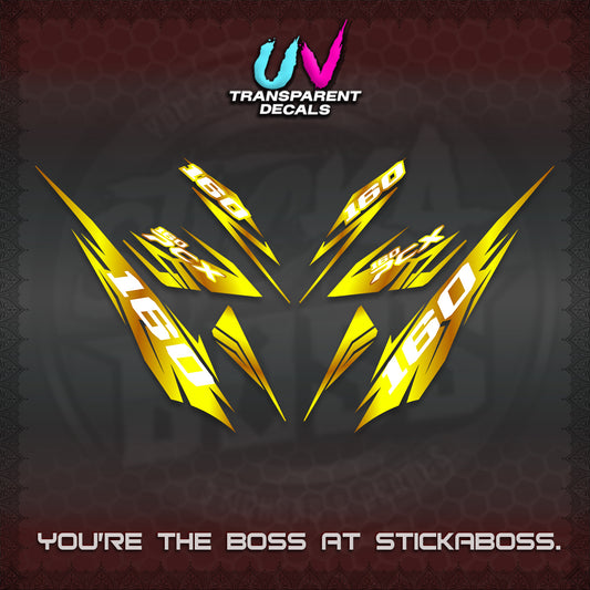 PCX 150 160 INDO UV TRANSPARENT DECALS (2026 NEW 08 DESIGN) STICKER DECALS By STICKABOSS
